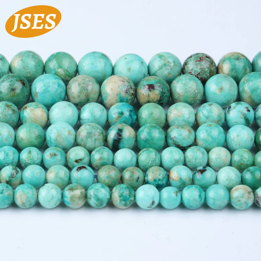 AA Natural Peru Turquoise Beads 6/8/10 mm Round Loose Beads Jewelry Making Craft DIY Gift Bracelets Necklace Accessories Charms