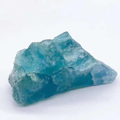 Piedra de fluorita azul y verde natural en bruto, espécimen mineral irregular, curación Reiki, decoración para el hogar y el acuario, regalo