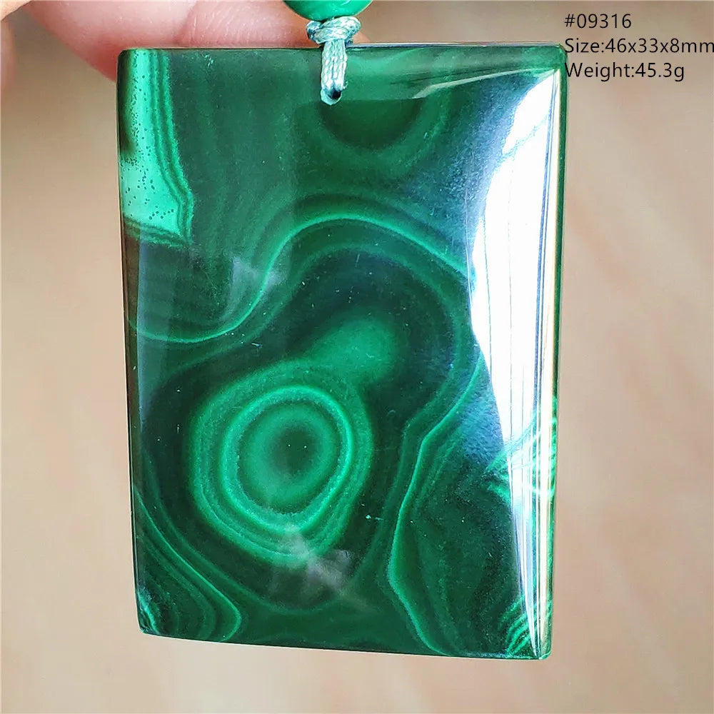 Natural Green Malachite Chrysocolla Pendant Jewelry Rectangle Women Men Big Fashion Green Chrysocolla Fashion Necklace AAAAAA