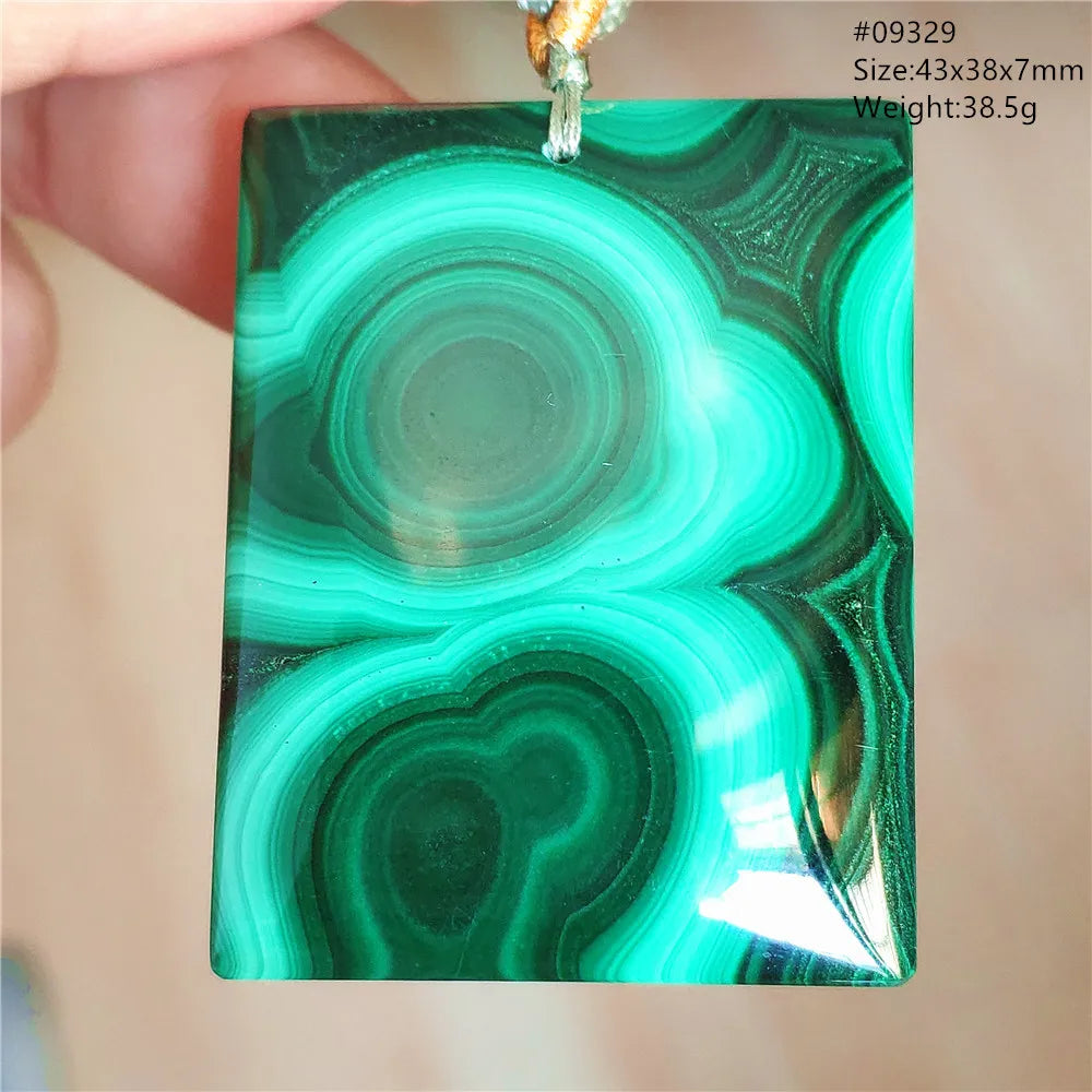 Natural Green Malachite Chrysocolla Pendant Jewelry Rectangle Women Men Big Fashion Green Chrysocolla Fashion Necklace AAAAAA