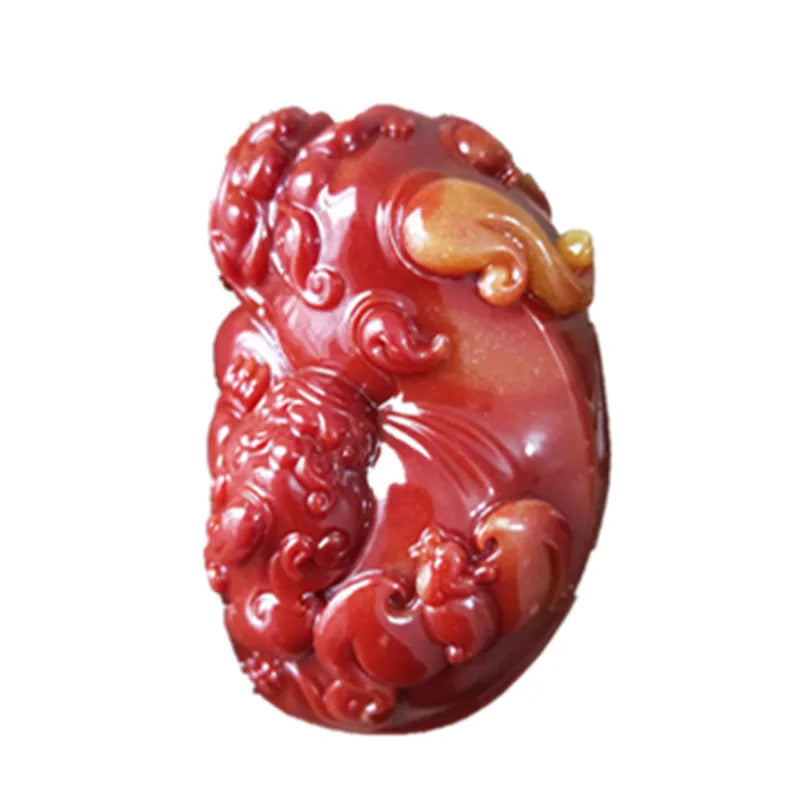 Jade Direct Wholesale Jade Carving Crafts Hibiscus Frozen Bloodstone Hand Playing Pieces Men's Jade Shoushan Stone Hand Pieces