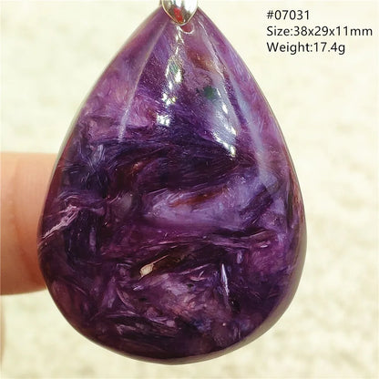 Natural Purple Charoite Pendant Necklace Jewelry Women 925 Sterling Silver Rare Gift Charoite Bead AAAAA