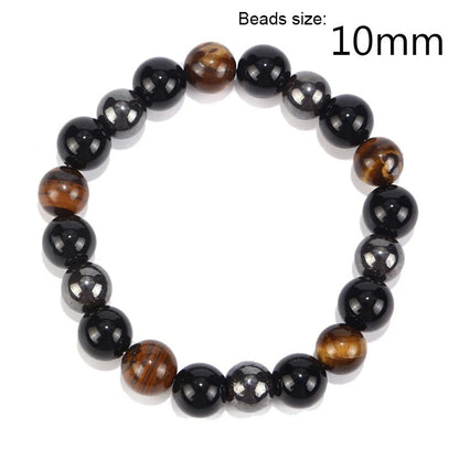 Obsidian Stone Hematite Tiger Eye Bead Bracelets Weight Loss Bracelet Handmade Adjustable Rope Bracelet Slimming Energy Jewelry