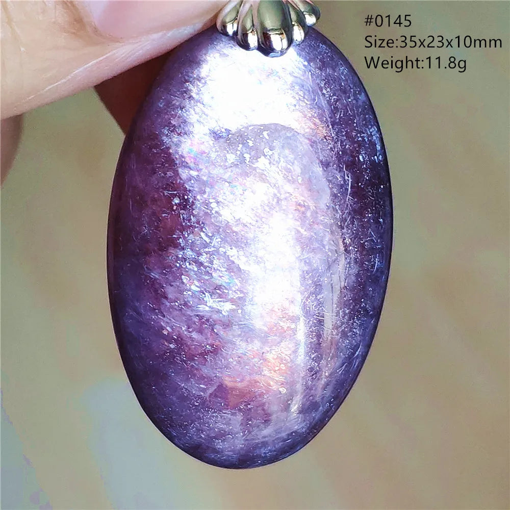 Natural Purple Lepidolite Quartz Tourmaline Mica Pendant Flash Woman Men Heart Love Fashion Jewelry AAAAAA