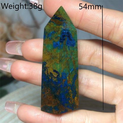 Natural Crystals Chrysocolla With Azurite Tower Healing High Quality Energy Mineral Wholesale Reiki Home Decroration