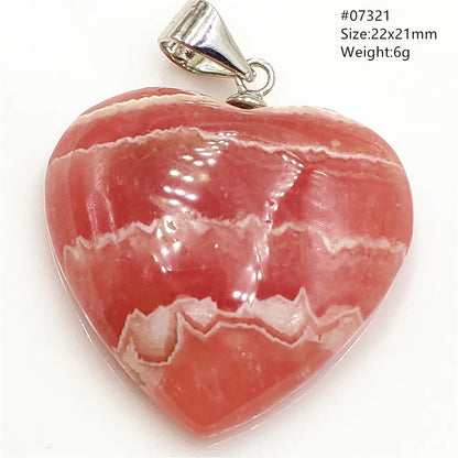 Natural Rose Rhodochrosite Pendant Heart Red Rhodochrosite Love Bead Pendant Necklace Women Rare Rose Necklace AAAAA