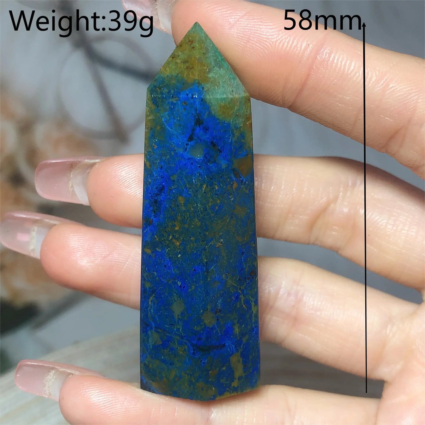 Natural Crystals Chrysocolla With Azurite Tower Healing High Quality Energy Mineral Wholesale Reiki Home Decroration