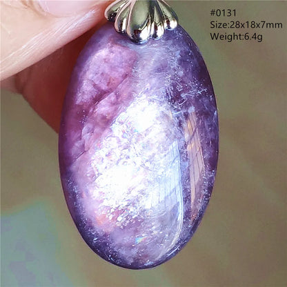 Natural Purple Lepidolite Quartz Tourmaline Mica Pendant Flash Woman Men Heart Love Fashion Jewelry AAAAAA