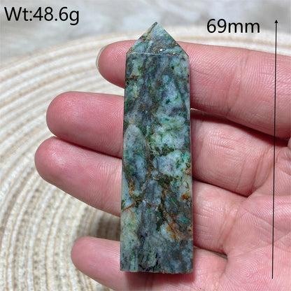 Natural Crystal Dioptase Tower Pyrite Healing Wholesale Gemstone Energy Polished Obelisk Precious Gift