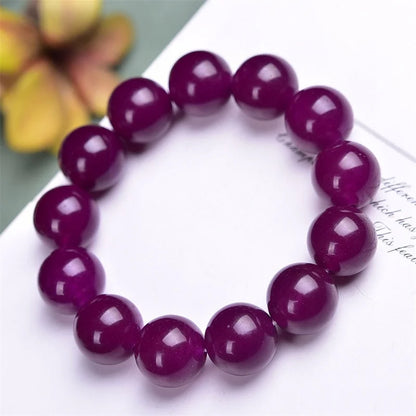 16MM Natural Charoite Bracelet Women Fashion Round Stone Elegant Healing Strand Bangles Wristband Gift 1PCS