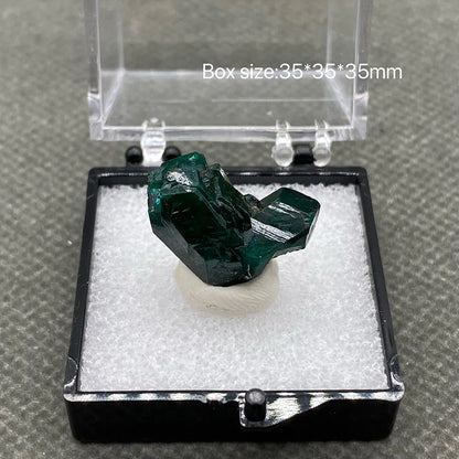 100% Natural Congo green Dioptase Mineral specimen stones and crystals quartz + box size:35*35*35mm