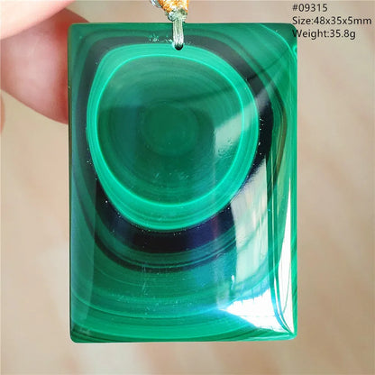 Natural Green Malachite Chrysocolla Pendant Jewelry Rectangle Women Men Big Fashion Green Chrysocolla Fashion Necklace AAAAAA