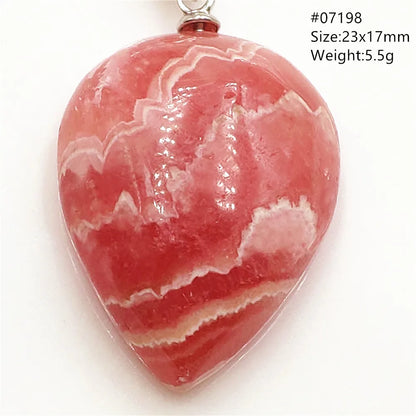 Natural Red Argentina Rhodochrosite Pendant Necklace Rose Rhodochrosite Heart Pendant Women Men Necklace AAAAA