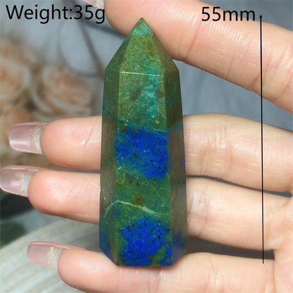 Natural Crystals Chrysocolla With Azurite Tower Healing High Quality Energy Mineral Wholesale Reiki Home Decroration