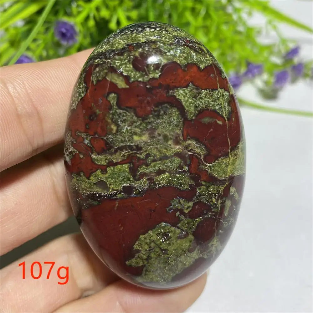 Pedra de Sangue de Dragão Natural Cristal Energia Espiritual Cura Mineral Palm Gemstones Decoração Artesanal Presentes 40*60mm