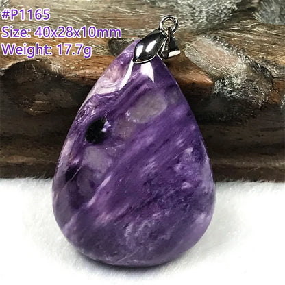 Top Natural Purple Charoite Stone Pendant Jewelry For Women Lady Men Love Healing Crystal Beads Silver Energy Gemstone AAAAA