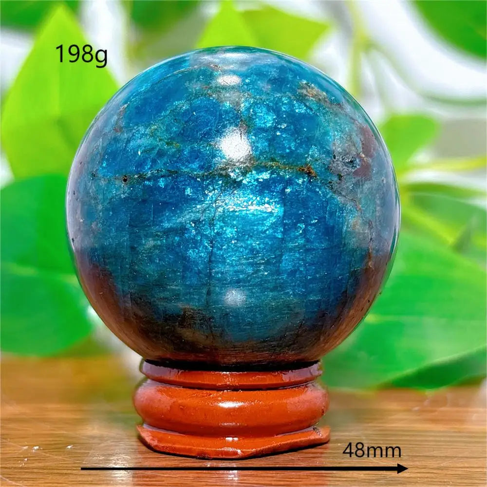 Esfera de Apatita Cristal Pedra de Quartzo Natural Decoração para Casa Minerais Reiki Artesanato Presentes Amor Energia Cura Meditação + Suporte