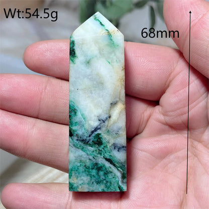 Natural Crystal Dioptase Tower Pyrite Healing Wholesale Gemstone Energy Polished Obelisk Precious Gift