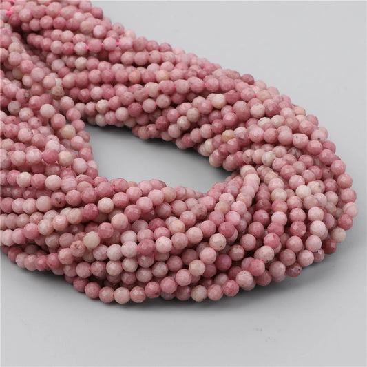 2 3 4mm Natural Rhodochrosite Stone Beads Round Small Faceted beads Using For Jewelry Making DIY Bracelet Necklace Accessory