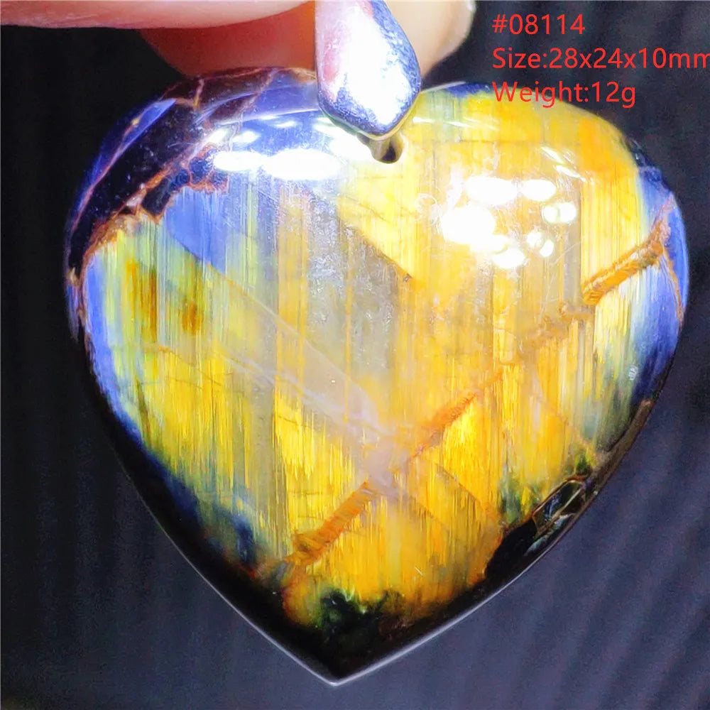 Natural Blue Pietersite Chatoyant Bead Pendant Jewelry Necklace Women Men Namibia Yellow Pietersite Cat Eye Fashion AAAAAA