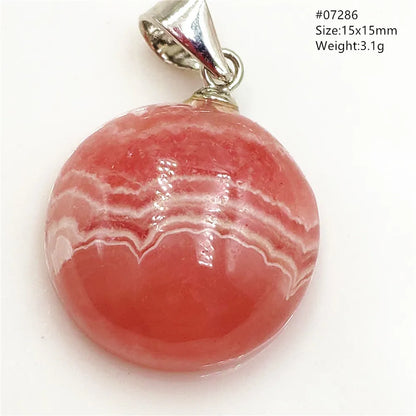 Natural Red Argentina Rhodochrosite Pendant Necklace Rose Rhodochrosite Heart Pendant Women Men Necklace AAAAA