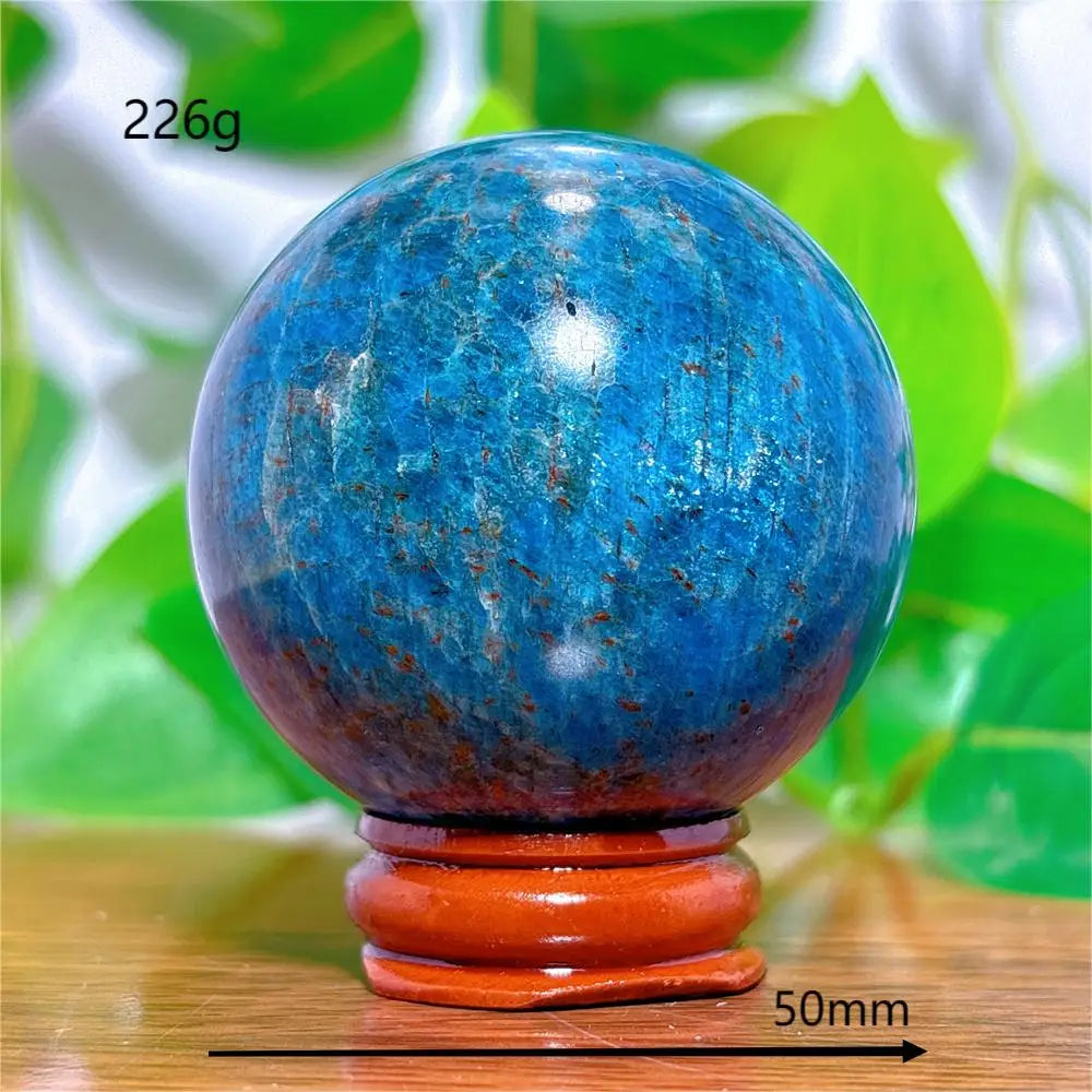 Esfera de Apatita Cristal Pedra de Quartzo Natural Decoração para Casa Minerais Reiki Artesanato Presentes Amor Energia Cura Meditação + Suporte