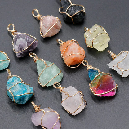 20-30mm Natural Semi GemStone Precious Pendant Charm Connector Drop White Opal Accessories For Crystal Necklaces Bracelets Wall