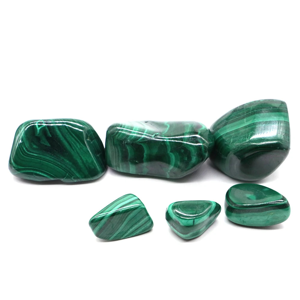 Natural Malachite Tumbled Stone Healing Quartz Crystal Mineral Specimen Teaching Research Reiki Green Gemstone Collectible Decor