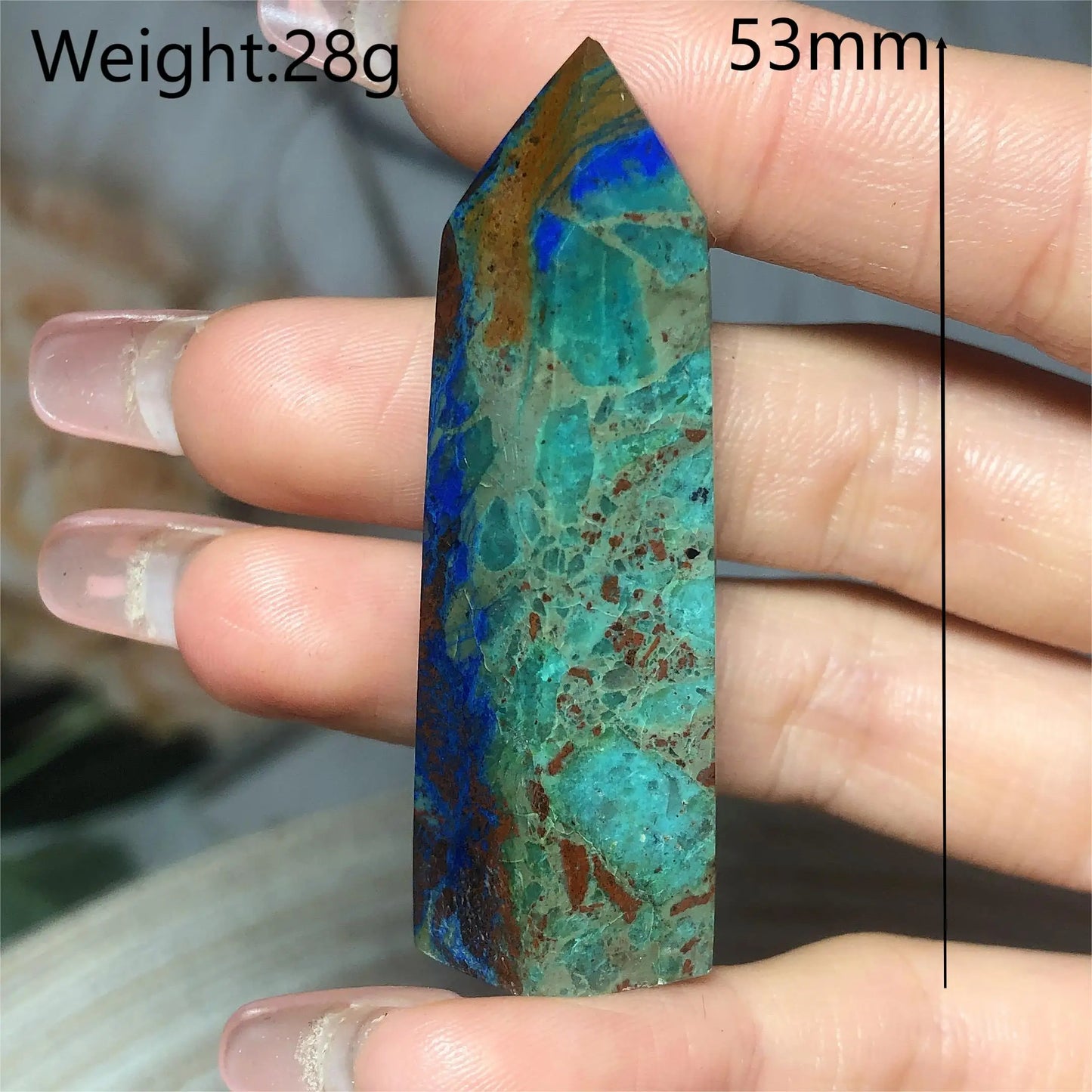 Natural Crystals Chrysocolla With Azurite Tower Healing High Quality Energy Mineral Wholesale Reiki Home Decroration