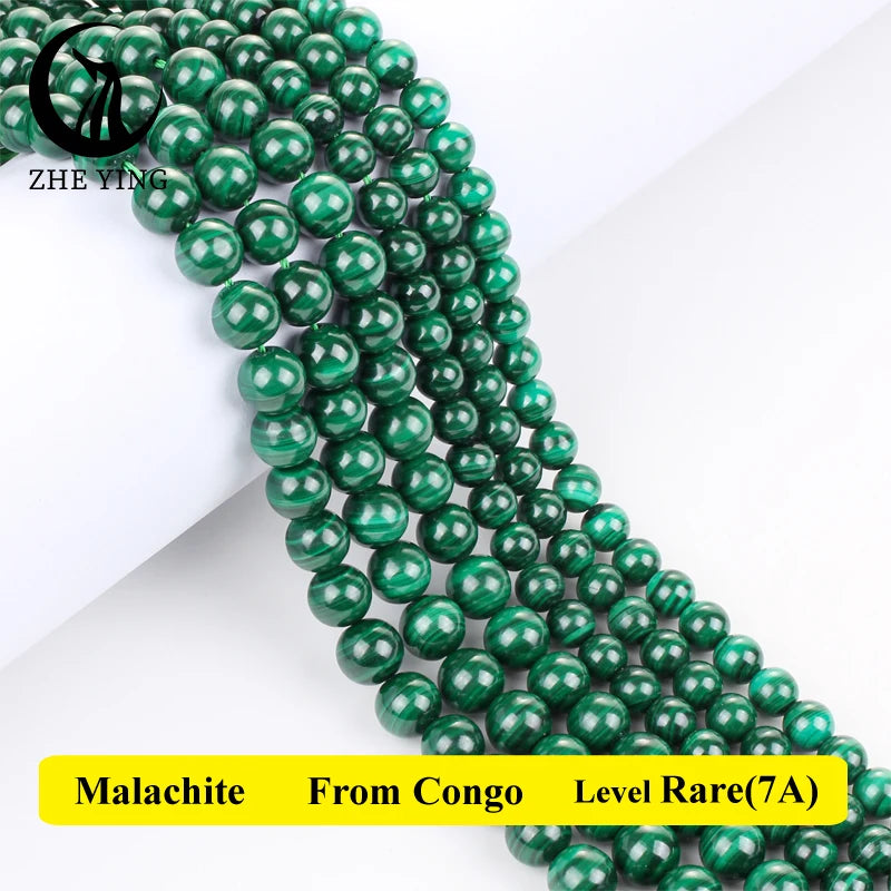 TOP Quality 100% 5A Natural Congo Malachite Stone Beads For Jewelry Making DIY Bracelet Necklace Accessories 15''