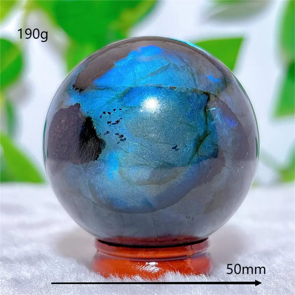 Labradorite Sphere Ball Crystal Natural Stone Quartz Home Decoration Minerals Reiki Craft Gemstone Energy Healing Love +Stand