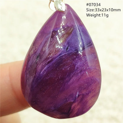 Natural Purple Charoite Pendant Necklace Jewelry Women 925 Sterling Silver Rare Gift Charoite Bead AAAAA