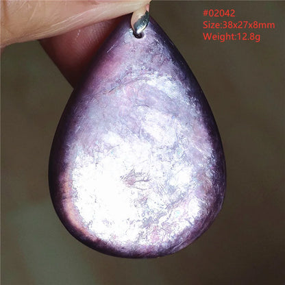 Natural Purple Lepidolite Quartz Tourmaline Mica Pendant Flash Woman Men Heart Love Fashion Jewelry AAAAAA