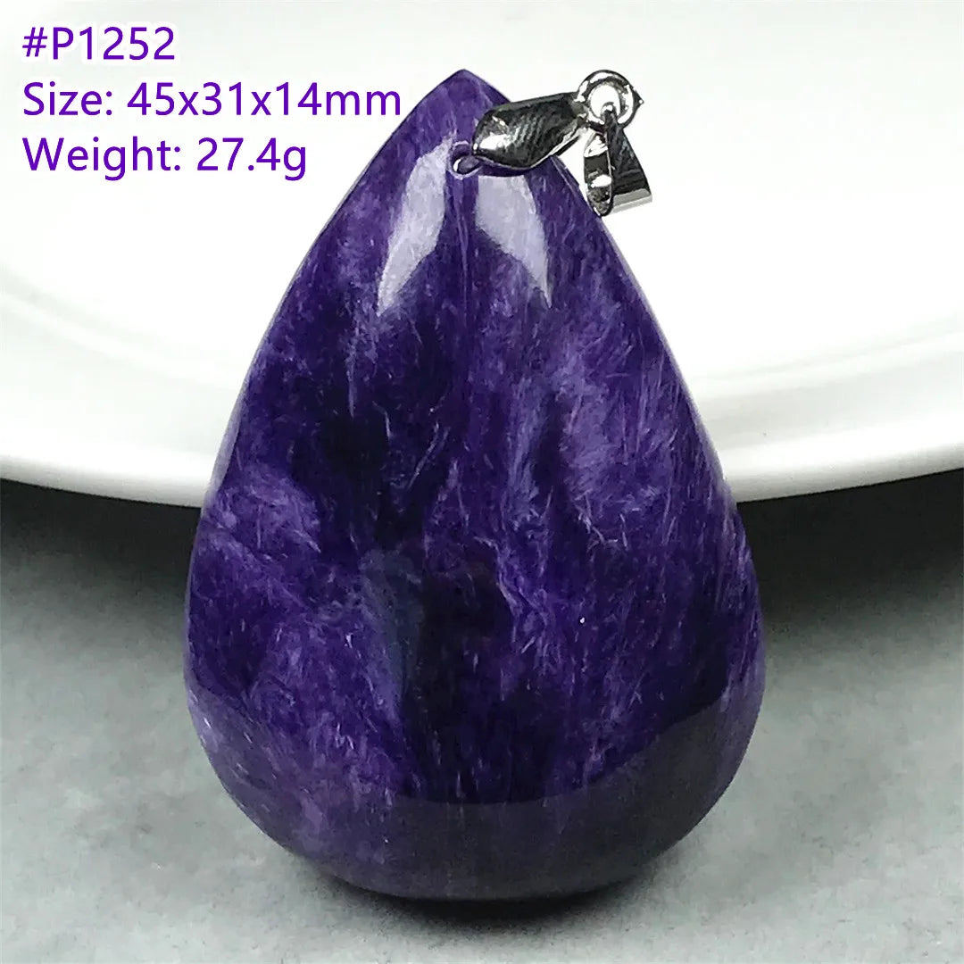 Top Natural Purple Charoite Stone Pendant Jewelry For Women Lady Men Love Healing Crystal Beads Silver Energy Gemstone AAAAA