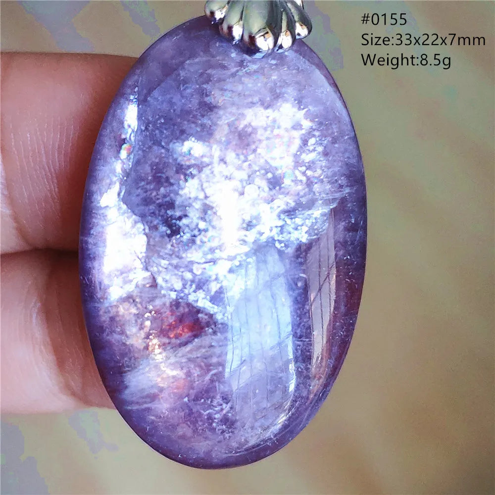 Natural Purple Lepidolite Quartz Tourmaline Mica Pendant Flash Woman Men Heart Love Fashion Jewelry AAAAAA