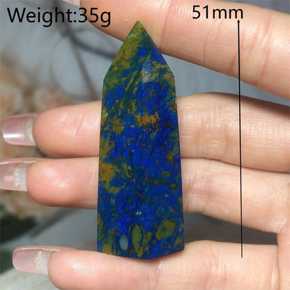 Natural Crystals Chrysocolla With Azurite Tower Healing High Quality Energy Mineral Wholesale Reiki Home Decroration