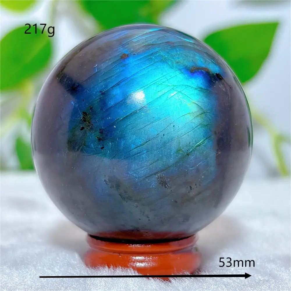 Labradorite Sphere Ball Crystal Natural Stone Quartz Home Decoration Minerals Reiki Craft Gemstone Energy Healing Love +Stand