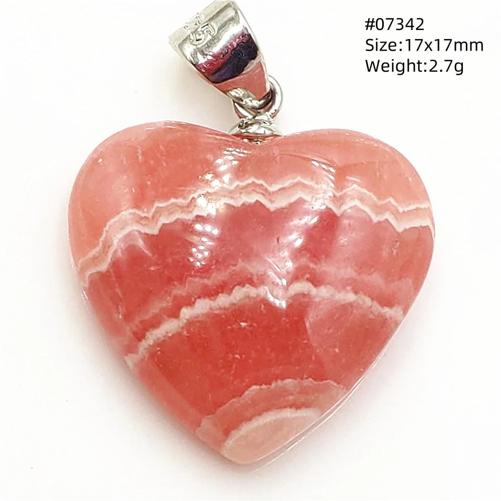 Natural Red Rhodochrosite Pendant Jewelry Rose Rhodochrosite Heart Love Women Men Gemstone Jewelry Fashion Necklace Gift AAAAAA