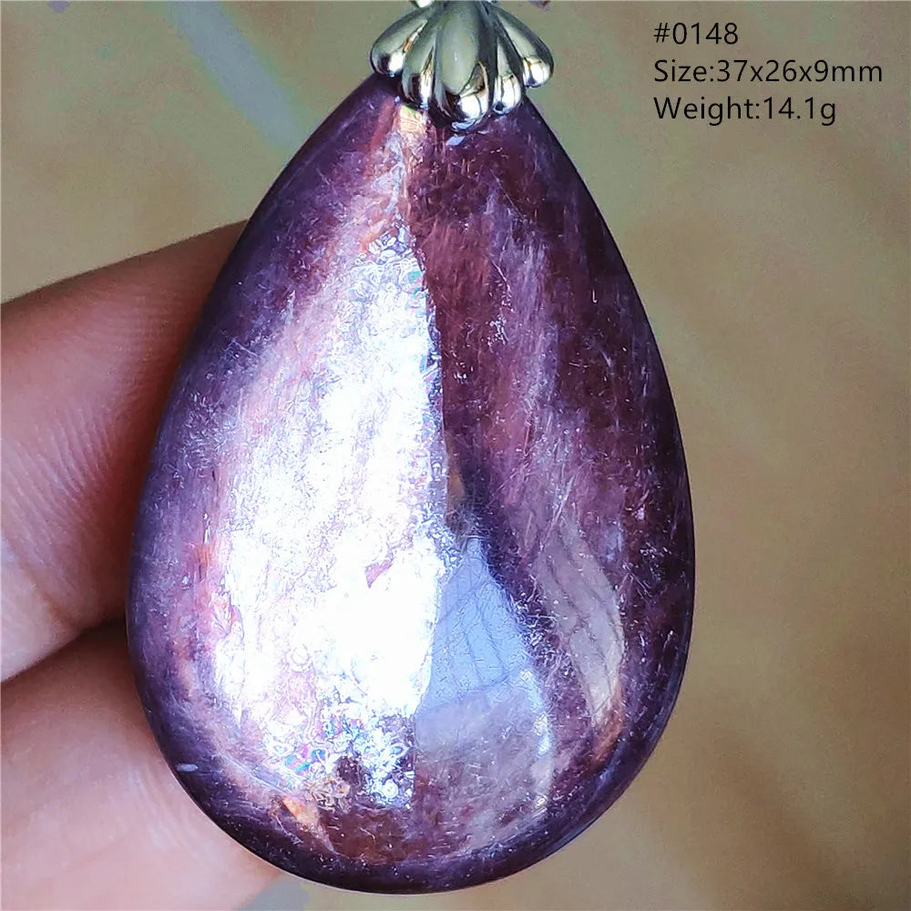 Natural Purple Lepidolite Quartz Tourmaline Mica Pendant Flash Woman Men Heart Love Fashion Jewelry AAAAAA