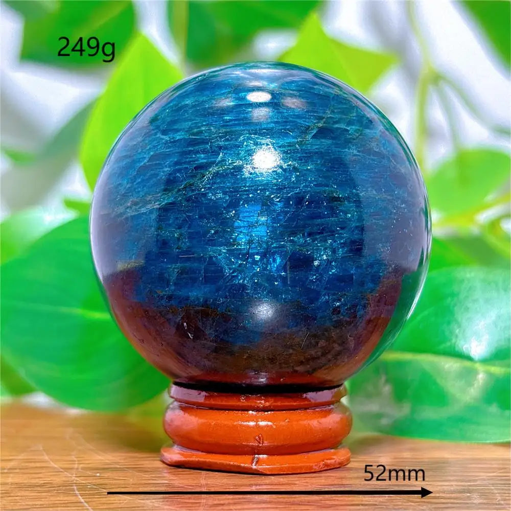 Esfera de Apatita Cristal Pedra de Quartzo Natural Decoração para Casa Minerais Reiki Artesanato Presentes Amor Energia Cura Meditação + Suporte