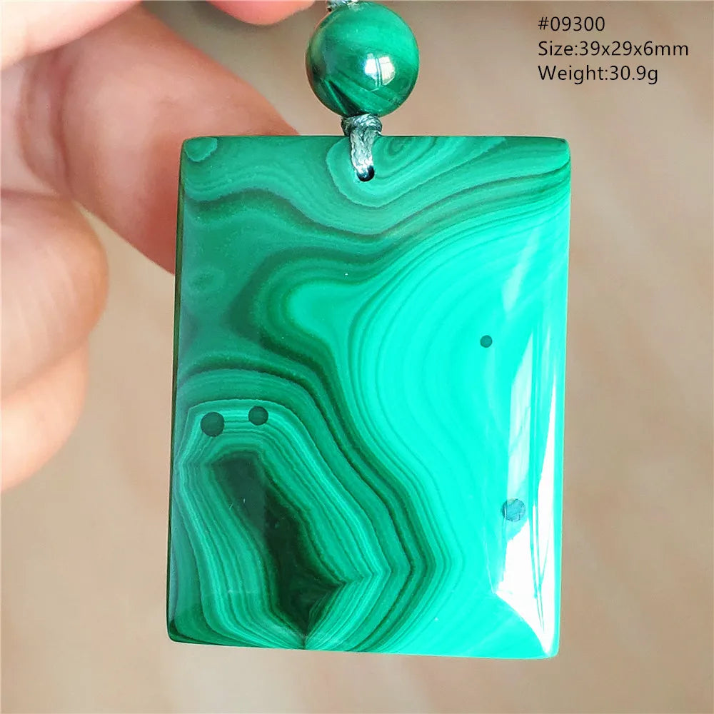 Natural Green Malachite Chrysocolla Pendant Jewelry Rectangle Women Men Big Fashion Green Chrysocolla Fashion Necklace AAAAAA