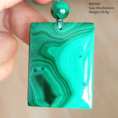 Natural Green Malachite Chrysocolla Pendant Jewelry Rectangle Women Men Big Fashion Green Chrysocolla Fashion Necklace AAAAAA