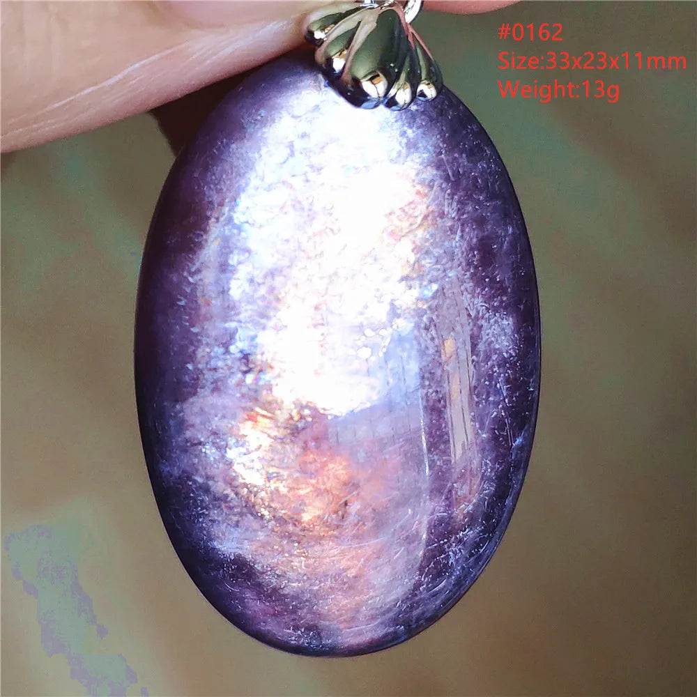 Natural Purple Lepidolite Quartz Tourmaline Mica Pendant Flash Woman Men Heart Love Fashion Jewelry AAAAAA