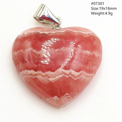 Natural Red Argentina Rhodochrosite Pendant Necklace Rose Rhodochrosite Heart Pendant Women Men Necklace AAAAA