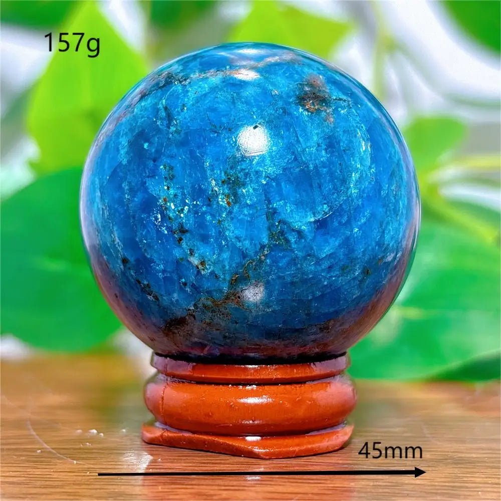 Esfera de Apatita Cristal Pedra de Quartzo Natural Decoração para Casa Minerais Reiki Artesanato Presentes Amor Energia Cura Meditação + Suporte