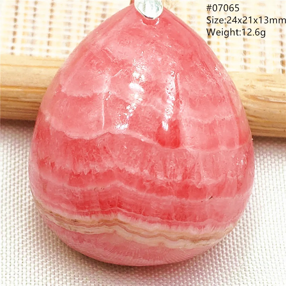 Natural Red Argentina Rhodochrosite Pendant Necklace Rose Rhodochrosite Heart Pendant Women Men Necklace AAAAA