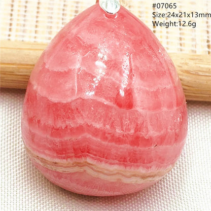 Natural Red Argentina Rhodochrosite Pendant Necklace Rose Rhodochrosite Heart Pendant Women Men Necklace AAAAA