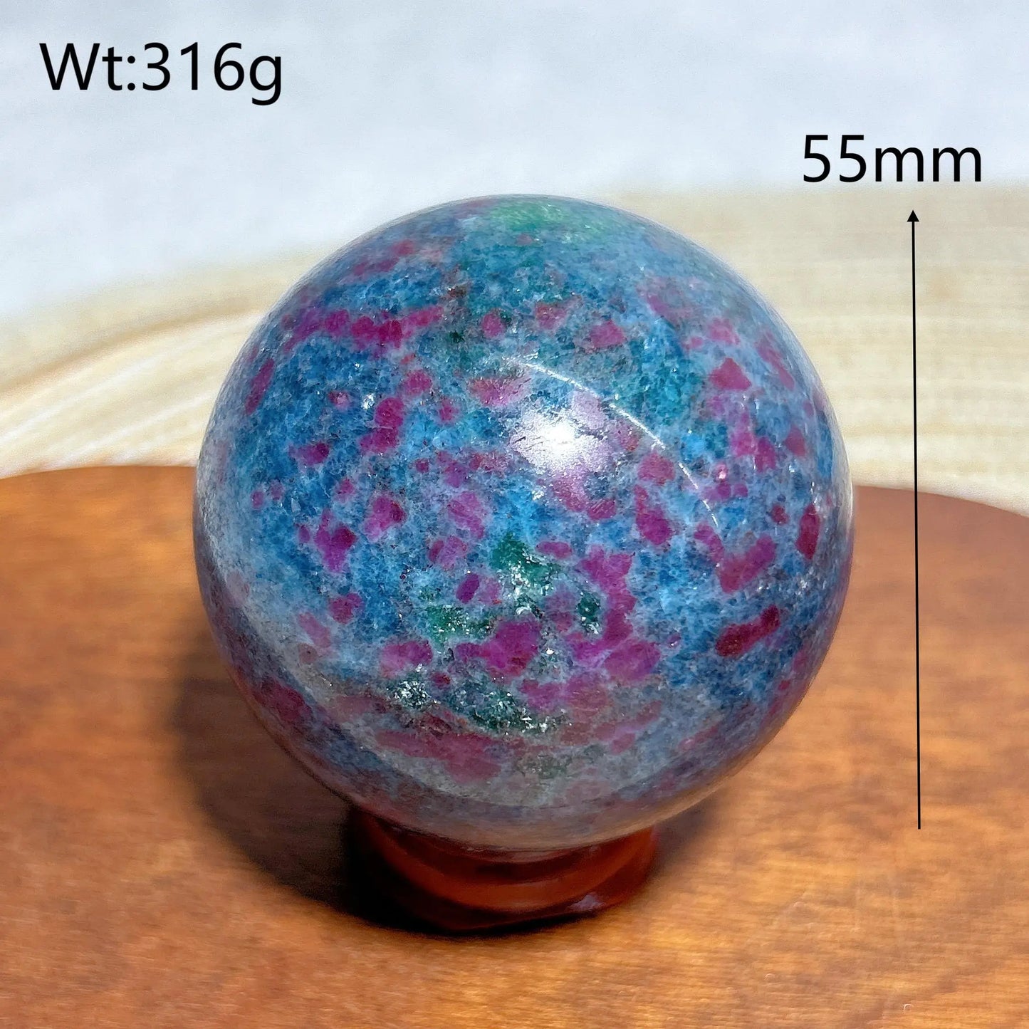 Esfera de fluorescencia UV con rubí, cianita, malaquita y cristales naturales curativos, piedras preciosas, energía mineral, decoraciones para el hogar, regalo