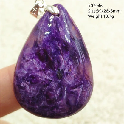 Natural Purple Charoite Pendant Necklace Jewelry Women 925 Sterling Silver Rare Gift Charoite Bead AAAAA