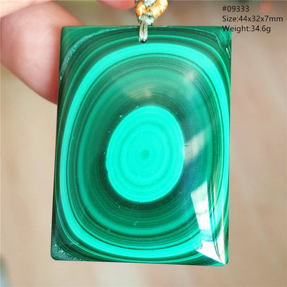 Natural Green Malachite Chrysocolla Pendant Jewelry Rectangle Women Men Big Fashion Green Chrysocolla Fashion Necklace AAAAAA